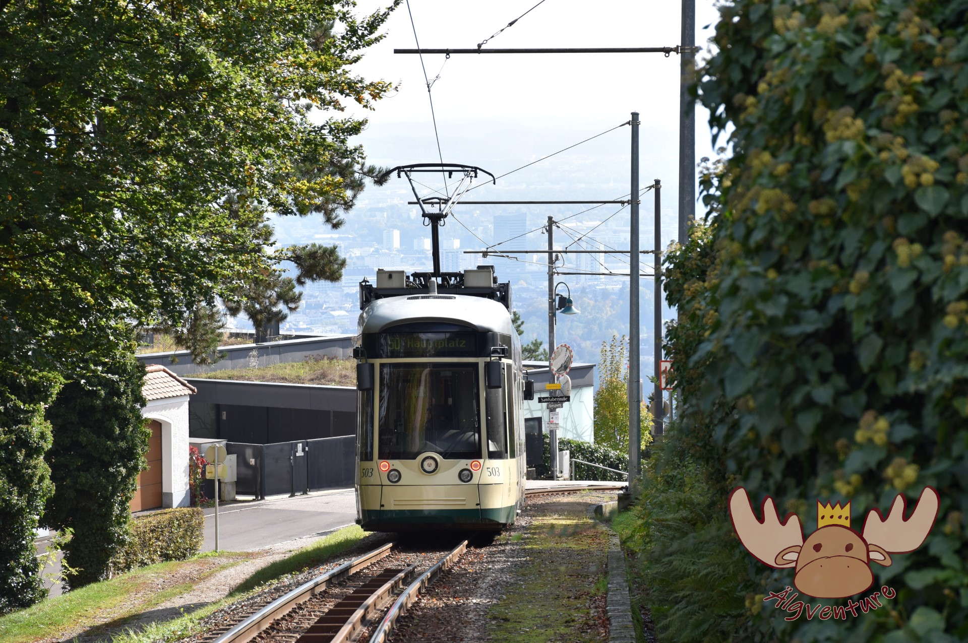 Straßenbahngarnitur der Pöstlingbergbahn in historischer Farbgebung - Tram set of the Pöstlingbergbahn in historical colours