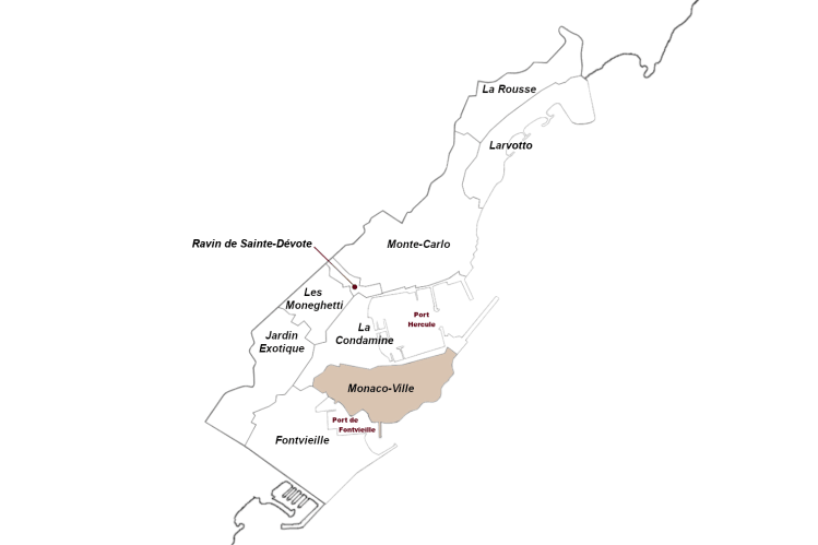 Karte von Monaco - Map of Monaco (Monaco Ville)