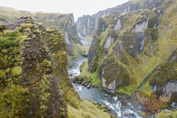 Fjaðrárgljúfur | Ein Wanderweg führt entlang der Kante, der auf keinen Fall verlassen werden sollte. - A hiking trail leads along the edge, which should not be left under any circumstances.